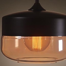 WestMenLights Vintage Modern festett üveg mennyezeti lámpa függőlámpa fekete 250mm átmérő