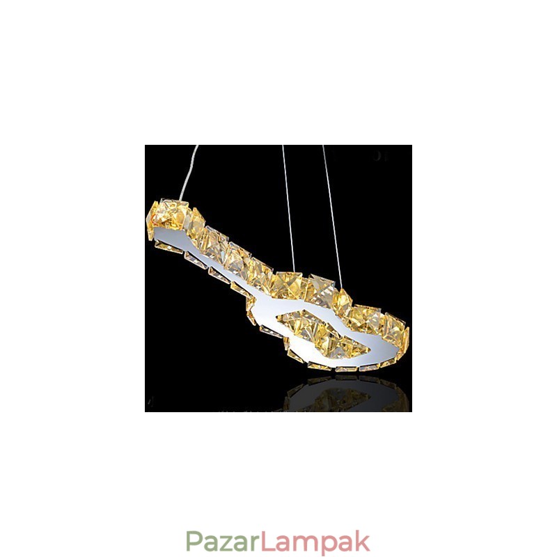 Modern, kortárs kristály fém függőlámpa