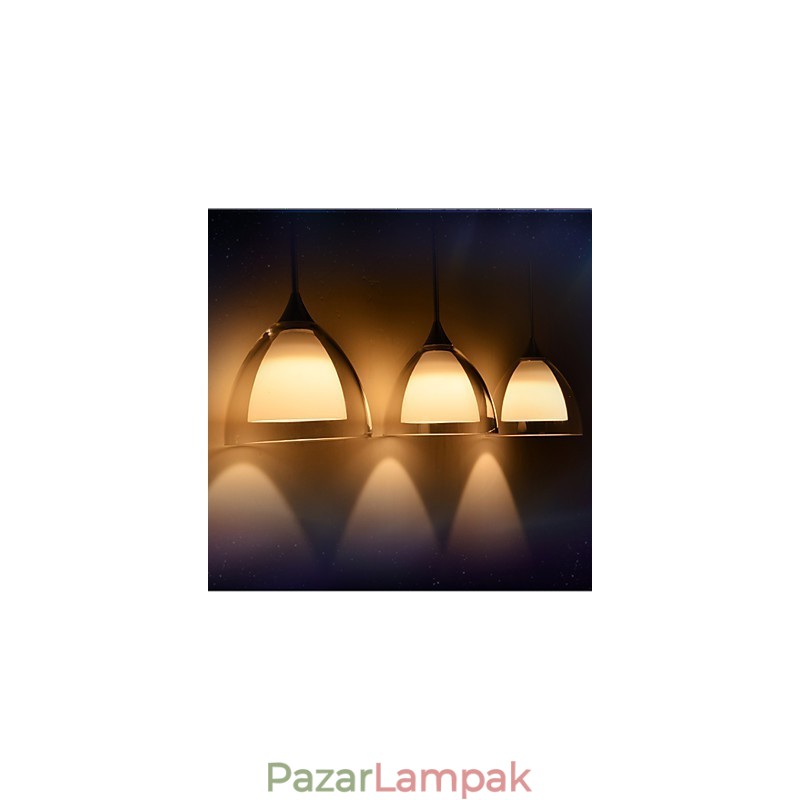 1 Light Kétrétegű Pendant Island Light átlátszó üveg polírozott króm