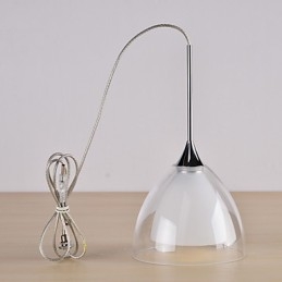 1 Light Kétrétegű Pendant Island Light átlátszó üveg polírozott króm