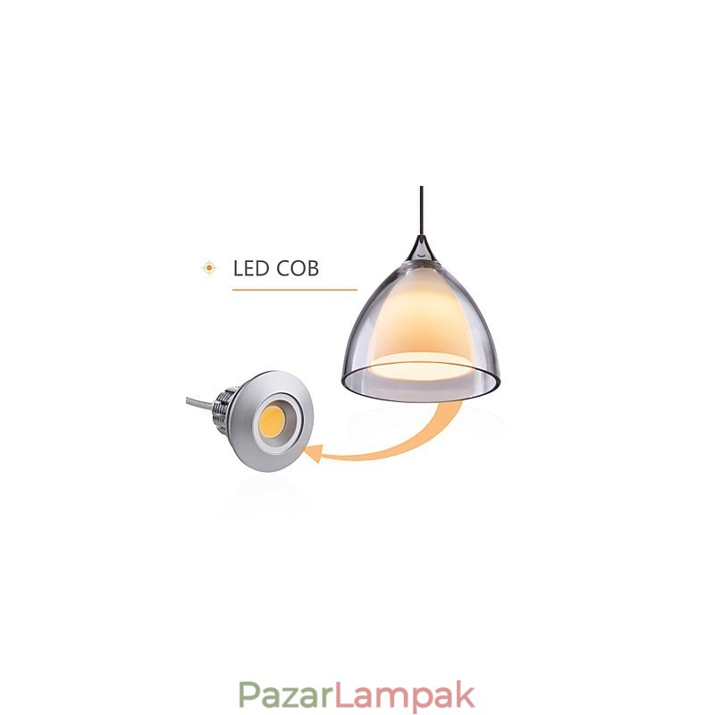 1 Light Kétrétegű Pendant Island Light átlátszó üveg polírozott króm