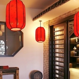 Archaize báránybőr vörös lámpás veranda Droplight lámpa
