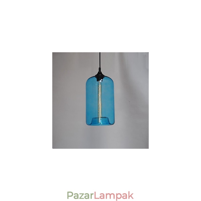 Palack kivitelű függő 1 lámpa átlátszó ernyővel