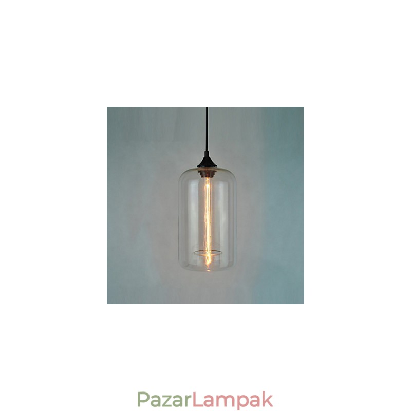 Palack kivitelű függő 1 lámpa átlátszó ernyővel