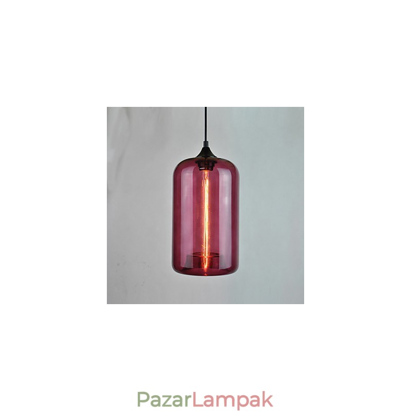 Palack kivitelű függő 1 lámpa átlátszó ernyővel