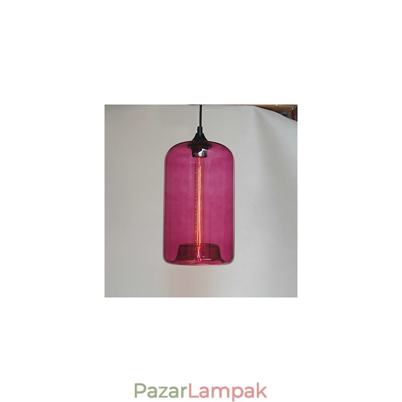 Palack kivitelű függő 1 lámpa átlátszó ernyővel