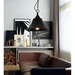 Közepes vintage matt fekete harang alakú fém függőlámpa