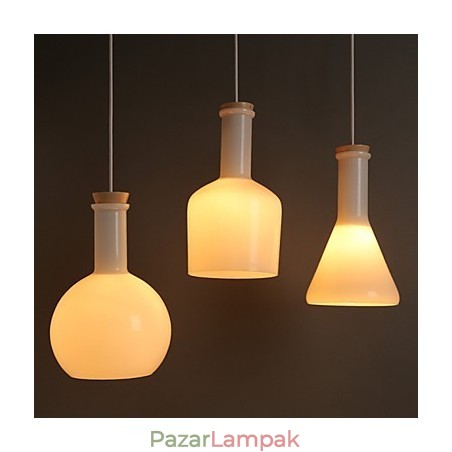 Kortárs és szerződéses kreatív varázslatos fehér üvegpalacksor csepplámpa