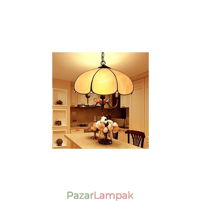 Európai vidéki kreatív művészetek ólommódszereket visszaállító ólomüveg csillár Lámpafény