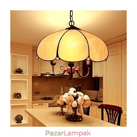 Európai vidéki kreatív művészetek ólommódszereket visszaállító ólomüveg csillár Lámpafény