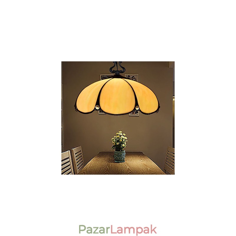 Európai vidéki kreatív művészetek ólommódszereket visszaállító ólomüveg csillár Lámpafény