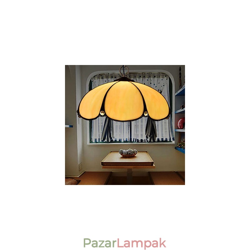 Európai vidéki kreatív művészetek ólommódszereket visszaállító ólomüveg csillár Lámpafény