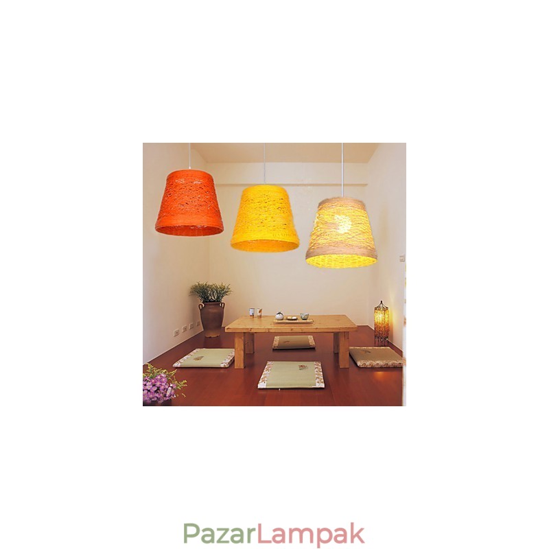 Modern vidéki Cany Art szőtt rattan egyfejű csepplámpás lámpa
