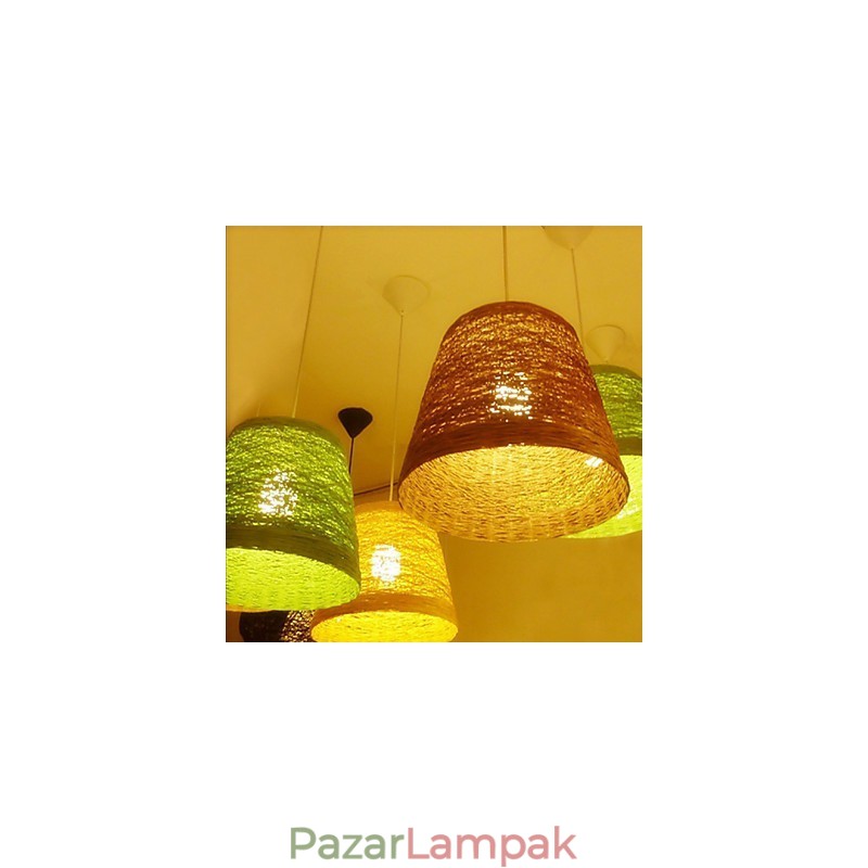 Modern vidéki Cany Art szőtt rattan egyfejű csepplámpás lámpa
