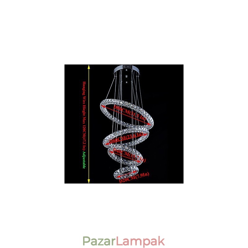 Crystal Ring Pendant Light Modern mennyezeti csillár világító lámpatestek