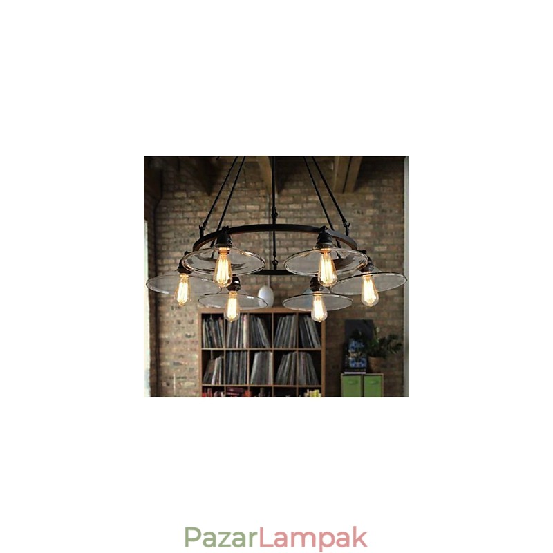 Hagyományos klasszikus Vintage Retro Lámpás Country mini stílusú festmény fém függesztékes világítás