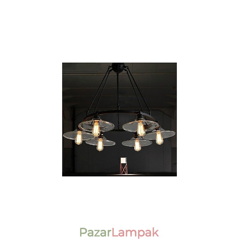Hagyományos klasszikus Vintage Retro Lámpás Country mini stílusú festmény fém függesztékes világítás