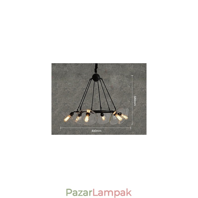 Hagyományos klasszikus Vintage Retro Lámpás Country mini stílusú festmény fém függesztékes világítás