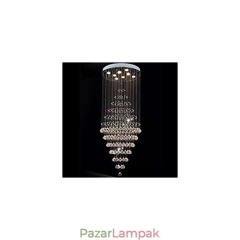 Modern kristálycsillár függő mennyezeti lámpatestek 8 izzóval H180CM