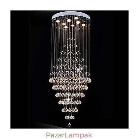 Modern kristálycsillár függő mennyezeti lámpatestek 8 izzóval H180CM Modern kristálycsillár függő mennyezeti lámpatestek 8 izzóval H180CM