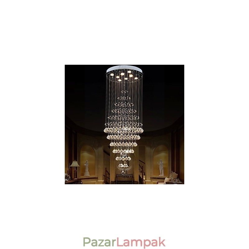 Modern kristálycsillár függő mennyezeti lámpatestek 8 izzóval H180CM