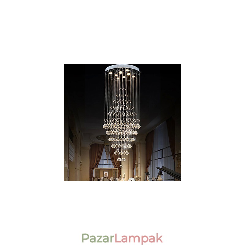 Modern kristálycsillár függő mennyezeti lámpatestek 8 izzóval H180CM