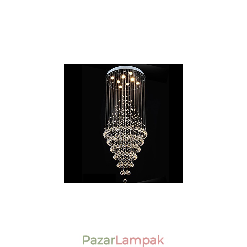 Modern kristálycsillár függő mennyezeti lámpatestek 8 izzóval H180CM