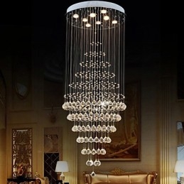 Modern kristálycsillár függő mennyezeti lámpatestek 8 izzóval H180CM