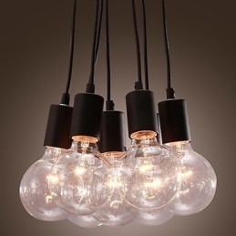 Modern otthon 7 fejes Edison izzólámpa loft üveggolyós függőlámpa