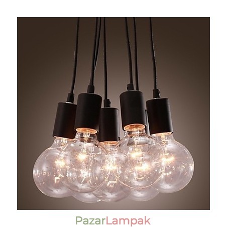 Modern otthon 7 fejes Edison izzólámpa loft üveggolyós függőlámpa Modern otthon 7 fejes Edison izzólámpa loft üveggolyós függőlámpa