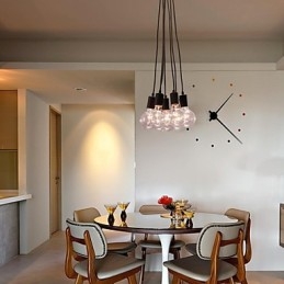 Modern otthon 7 fejes Edison izzólámpa loft üveggolyós függőlámpa