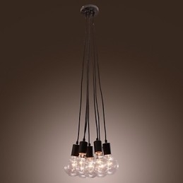 Modern otthon 7 fejes Edison izzólámpa loft üveggolyós függőlámpa