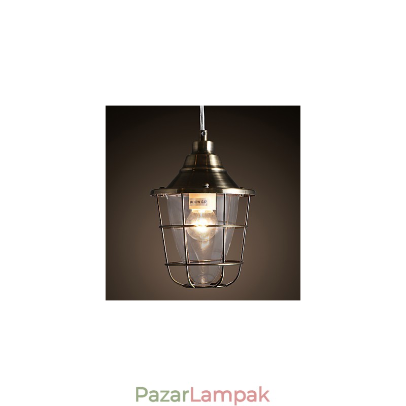 Retro mini stílusú galvanizált fém függőlámpa