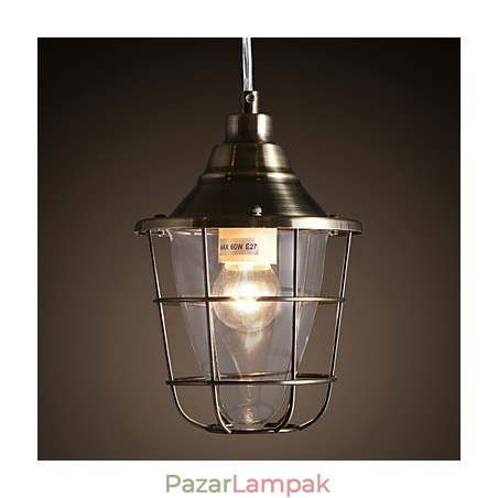 Retro mini stílusú galvanizált fém függőlámpa Retro mini stílusú galvanizált fém függőlámpa