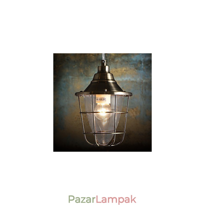 Retro mini stílusú galvanizált fém függőlámpa