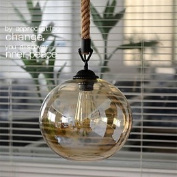Loft American Rope Retro Lighting Lights Üveg függőlámpa