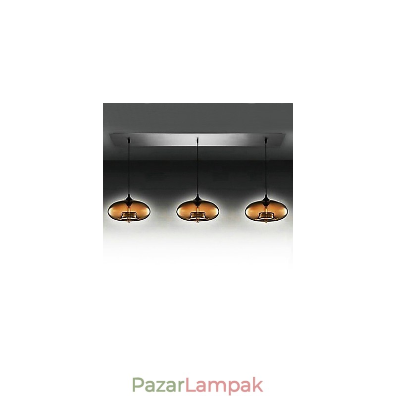 3 Light Modern üveg függőlámpa barna buborékos kivitelben