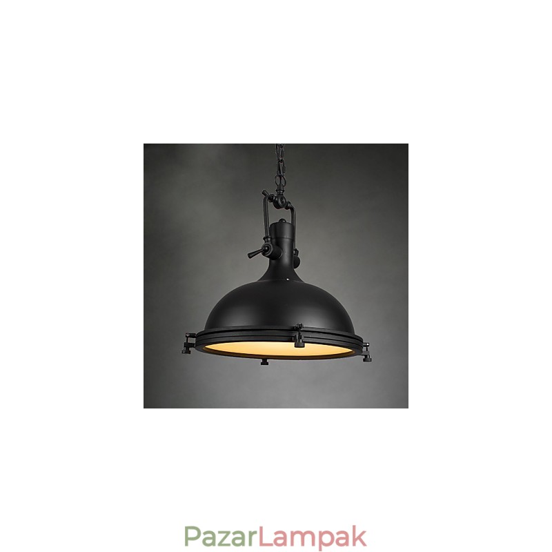 Ipari egyágyas függőlámpa díszíti a loft stílusú vintage fém csepplámpát