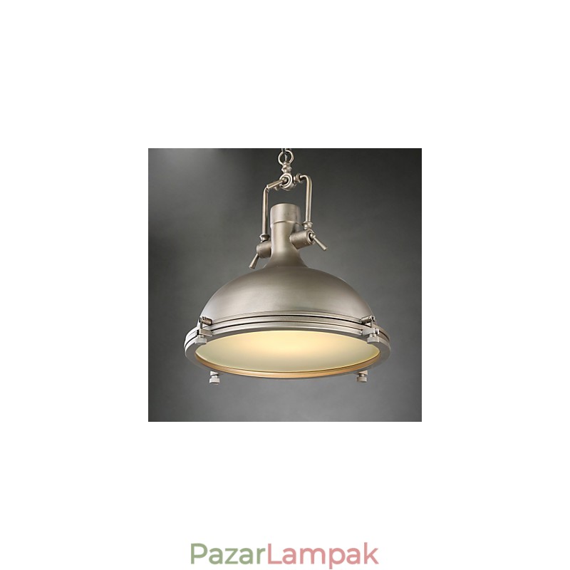 Ipari egyágyas függőlámpa díszíti a loft stílusú vintage fém csepplámpát