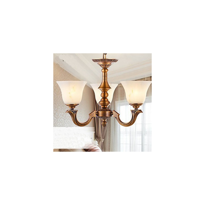 European Style Chandelier Teljes réz lámpa Márvány lámpák