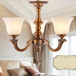 European Style Chandelier Teljes réz lámpa Márvány lámpák