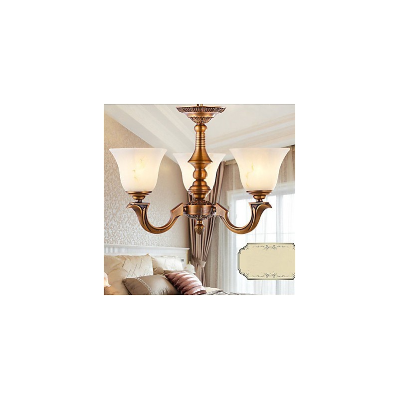 European Style Chandelier Teljes réz lámpa Márvány lámpák
