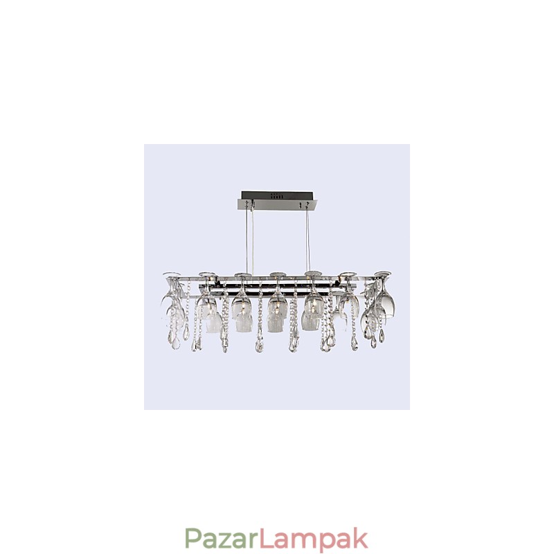 Modern, modern, hagyományos, klasszikus, kristály krómozott fém függőlámpa