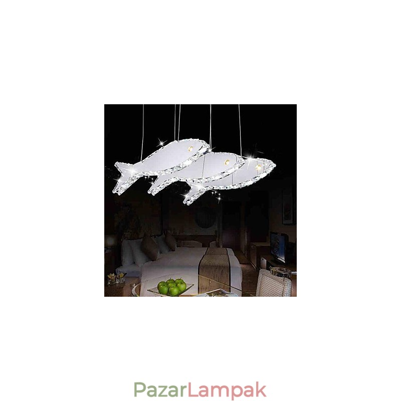 Modern, kortárs kristály fém függőlámpa