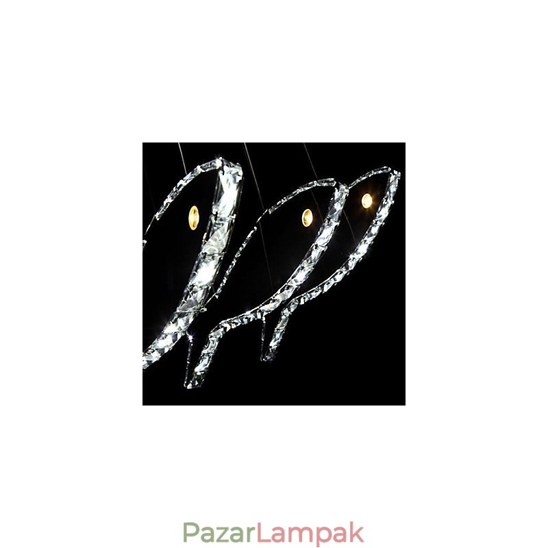 Modern, kortárs kristály fém függőlámpa