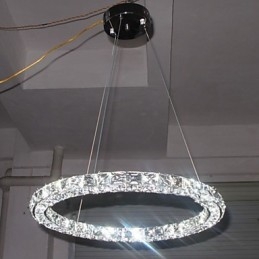 Kristály függő világítás Modern, egy D40CM háromoldalas K9 kristály beltéri mennyezeti lámpatestek