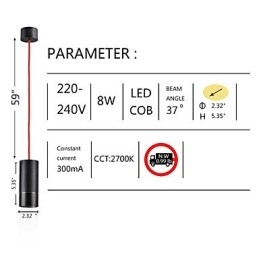 1 Light Mini függőlámpa, fekete, alumínium eloxálással