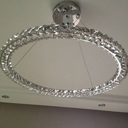 Kristály függő világítás Modern, egy D40CM háromoldalas K9 kristály beltéri mennyezeti lámpatestek