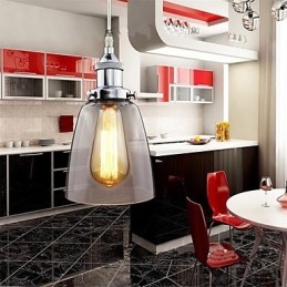 Modern krómüveg vintage ipari retro szerelvény Edison függőlámpa Cafe veranda lámpa
