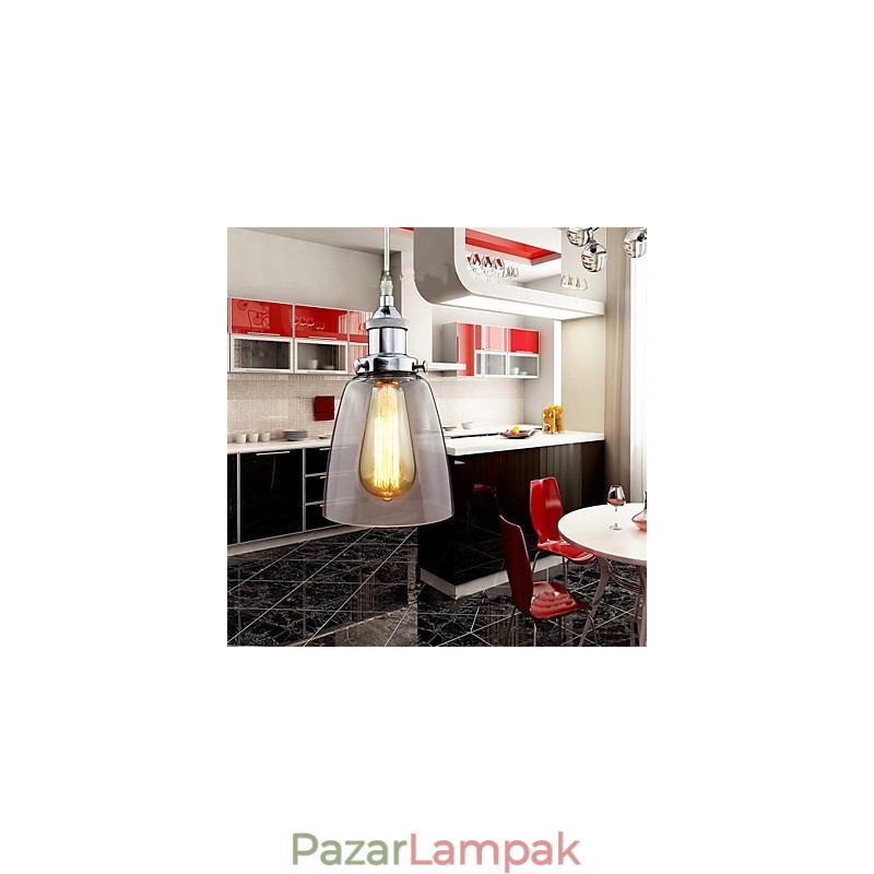 Modern krómüveg vintage ipari retro szerelvény Edison függőlámpa Cafe veranda lámpa